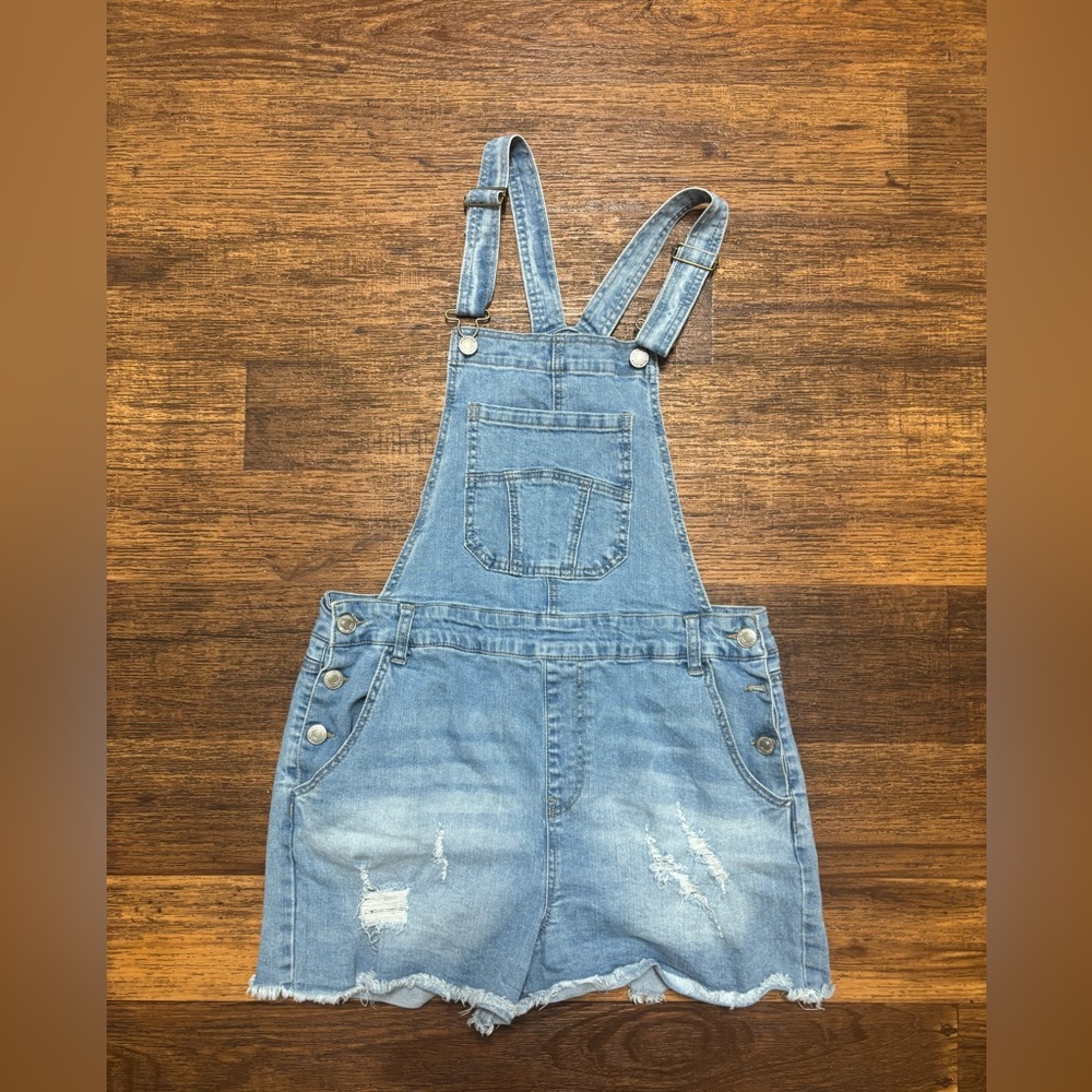 Forever 21 Light Blue Denim Overall shorts
